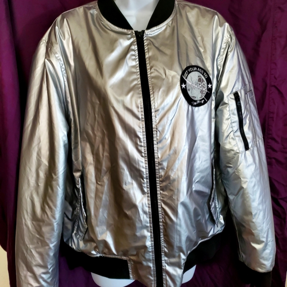Super rare sz m nick Graham silver bomber jacket